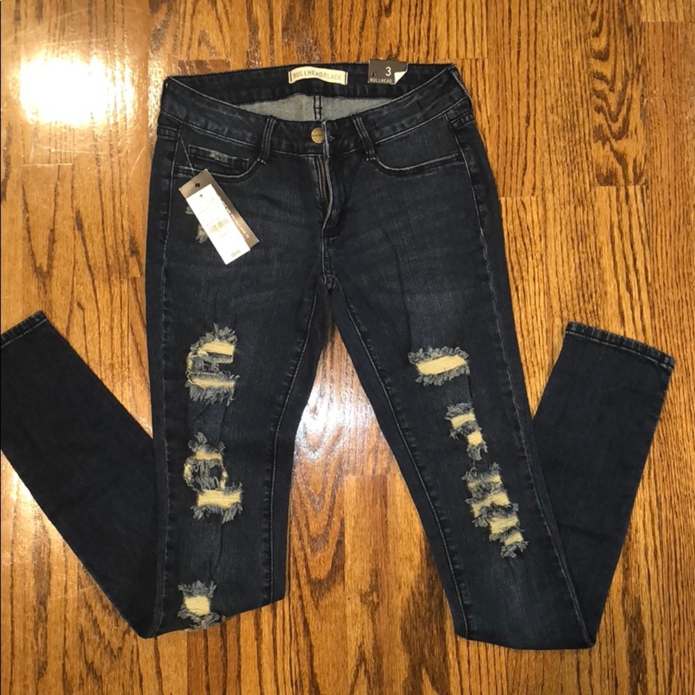 Blue ripped jeans